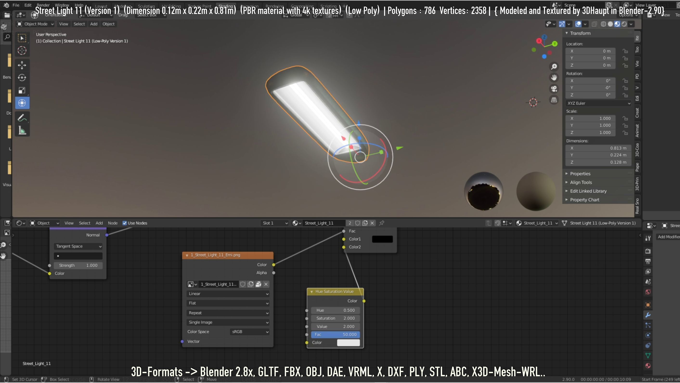 Street Light -11- Low-Poly Version -1- Low-poly 3D model_89