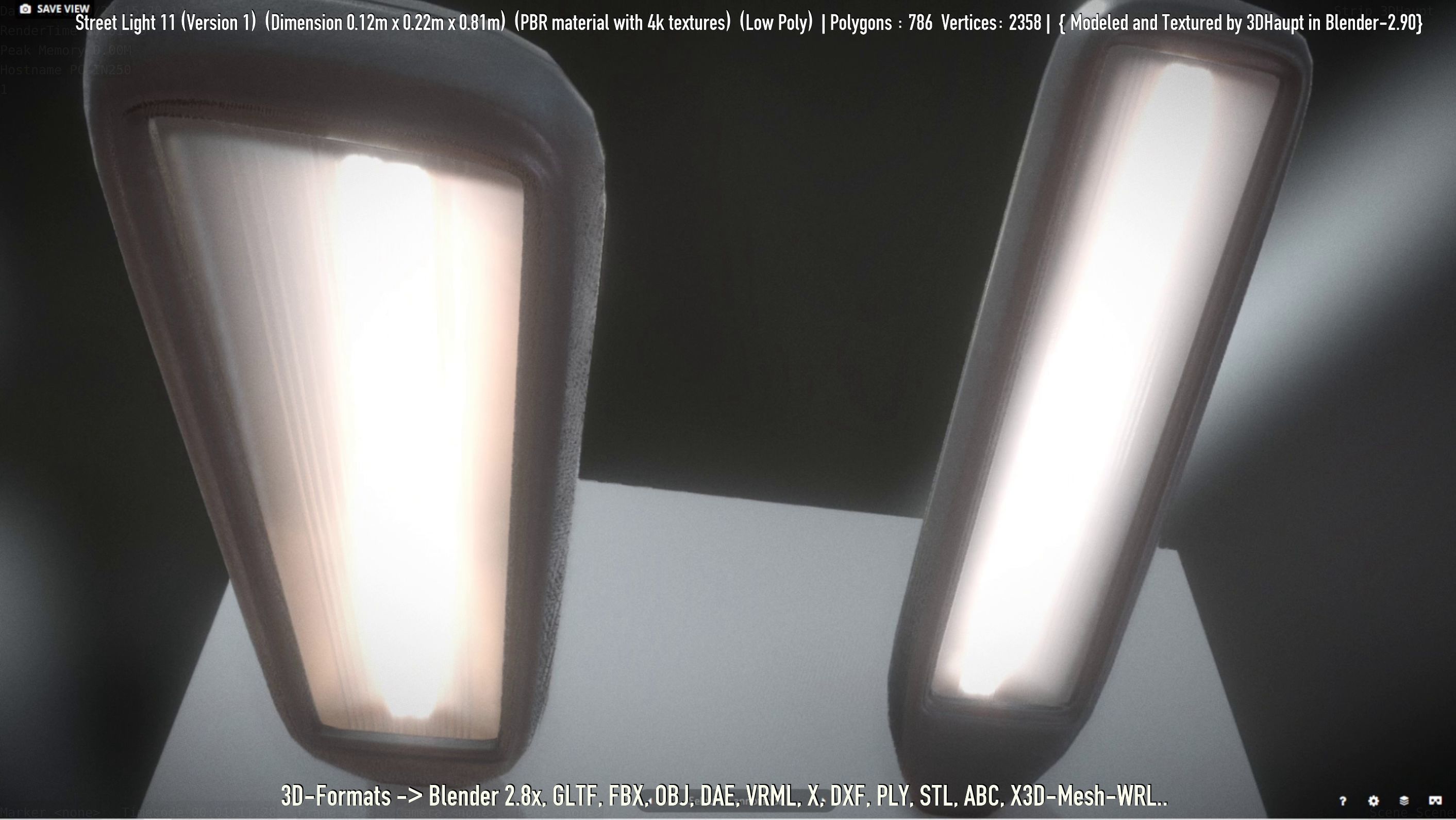 Street Light -11- Low-Poly Version -1- Low-poly 3D model_26