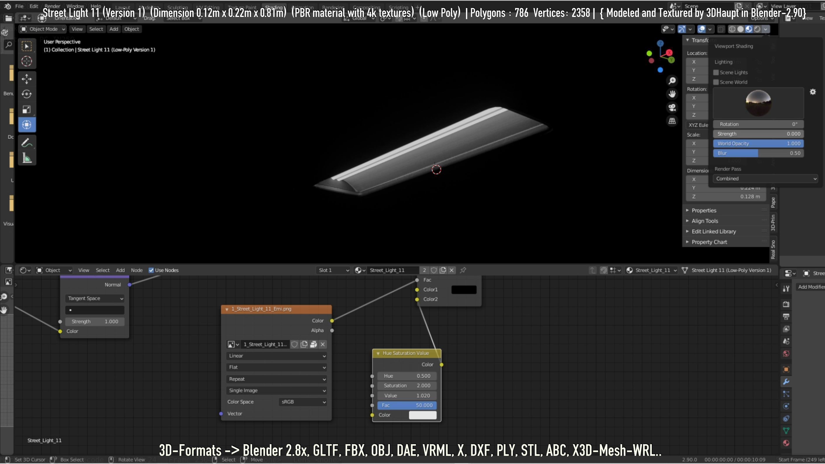 Street Light -11- Low-Poly Version -1- Low-poly 3D model_88