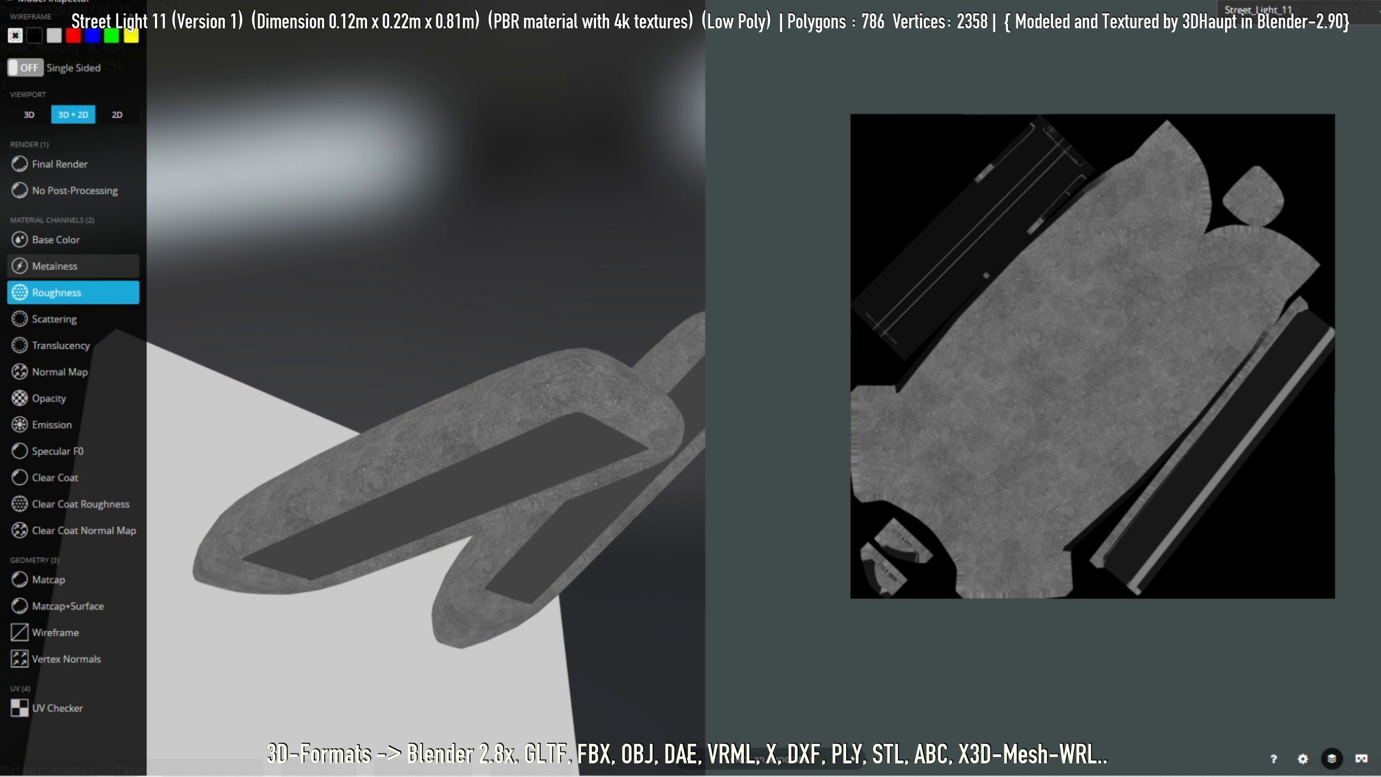 Street Light -11- Low-Poly Version -1- Low-poly 3D model_109