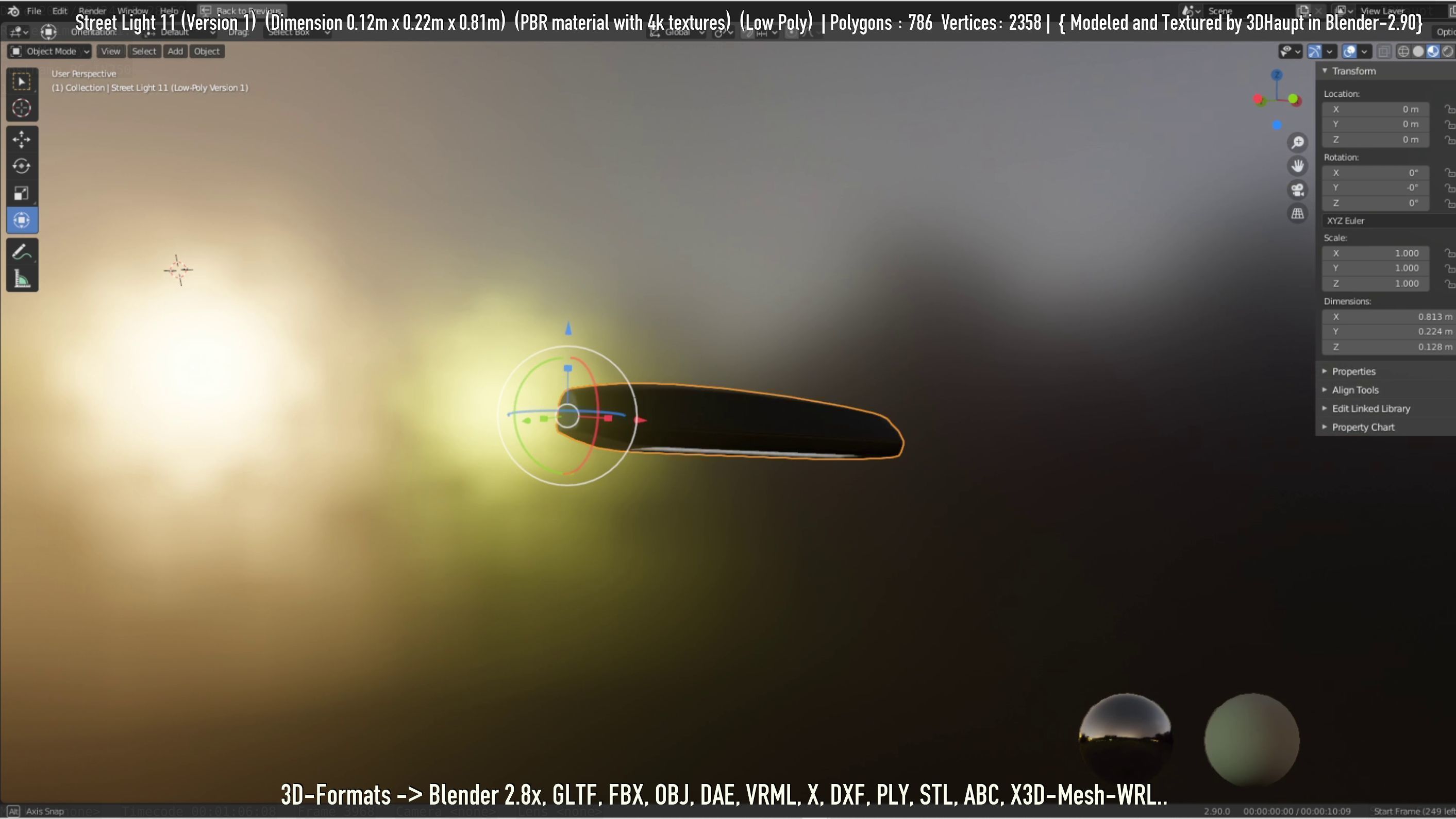 Street Light -11- Low-Poly Version -1- Low-poly 3D model_63