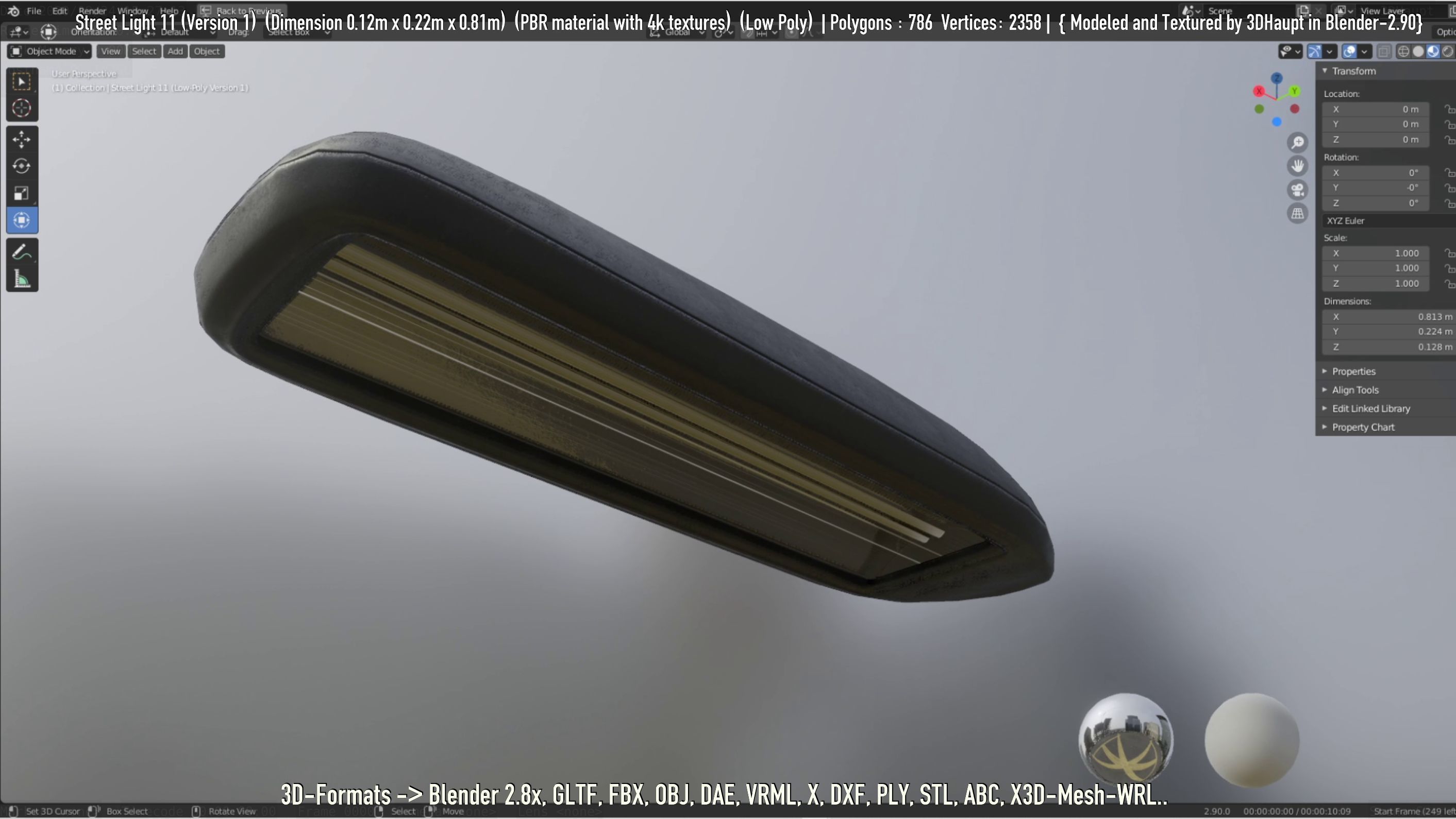 Street Light -11- Low-Poly Version -1- Low-poly 3D model_75