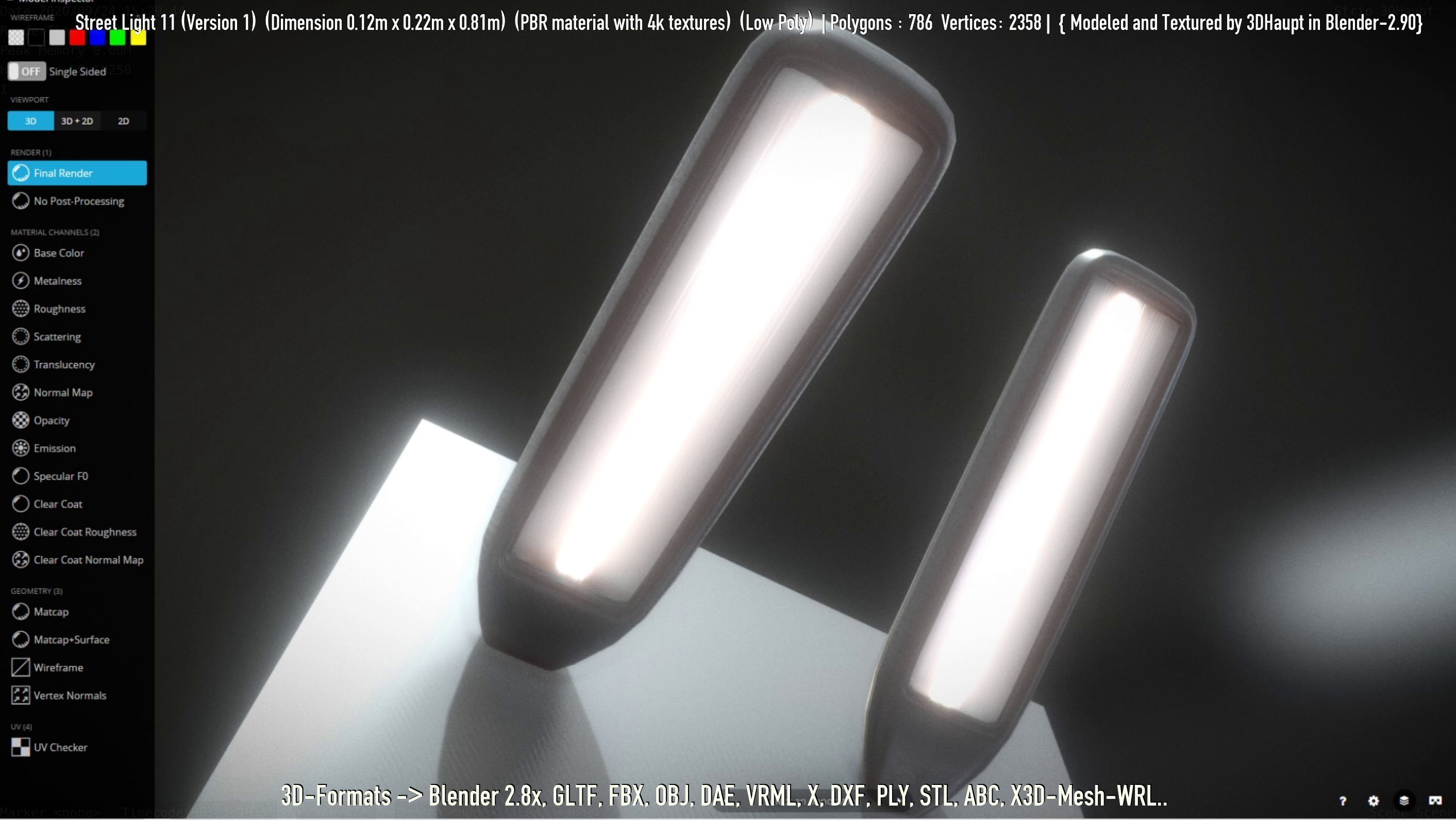 Street Light -11- Low-Poly Version -1- Low-poly 3D model_64