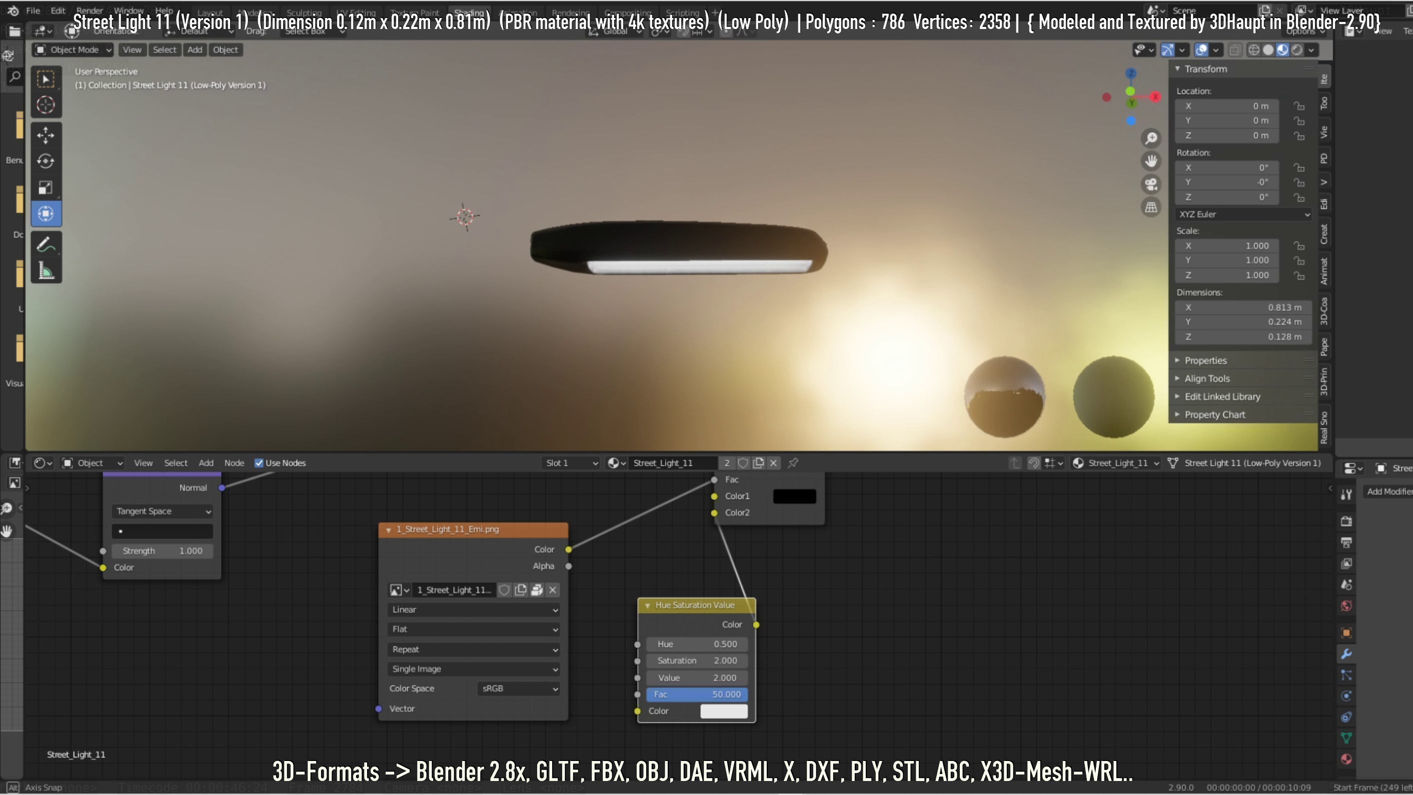 Street Light -11- Low-Poly Version -1- Low-poly 3D model_20