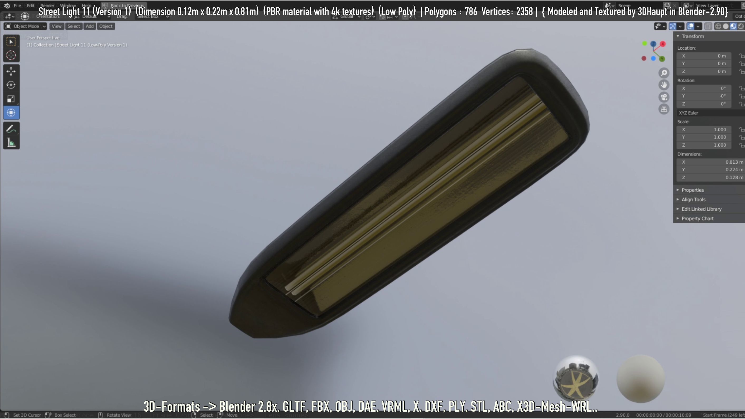 Street Light -11- Low-Poly Version -1- Low-poly 3D model_76