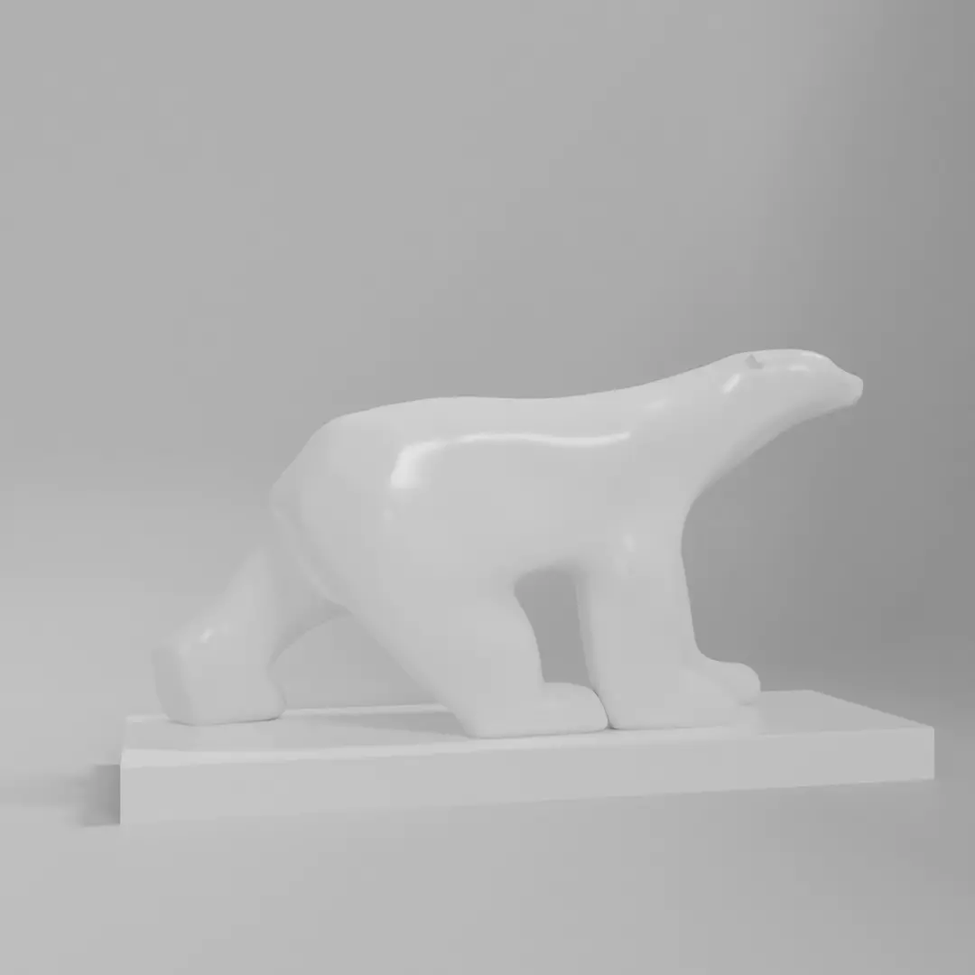 Ours blanc de Pompon 3D print model_0