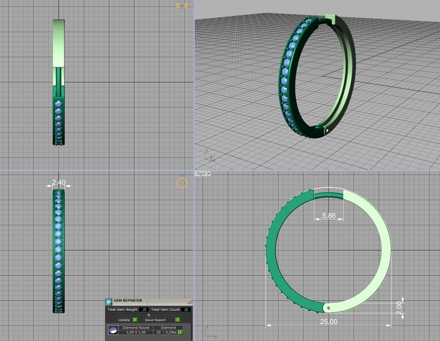 Hoop Earrings 25mm 3dmodel printable 3D print model_5