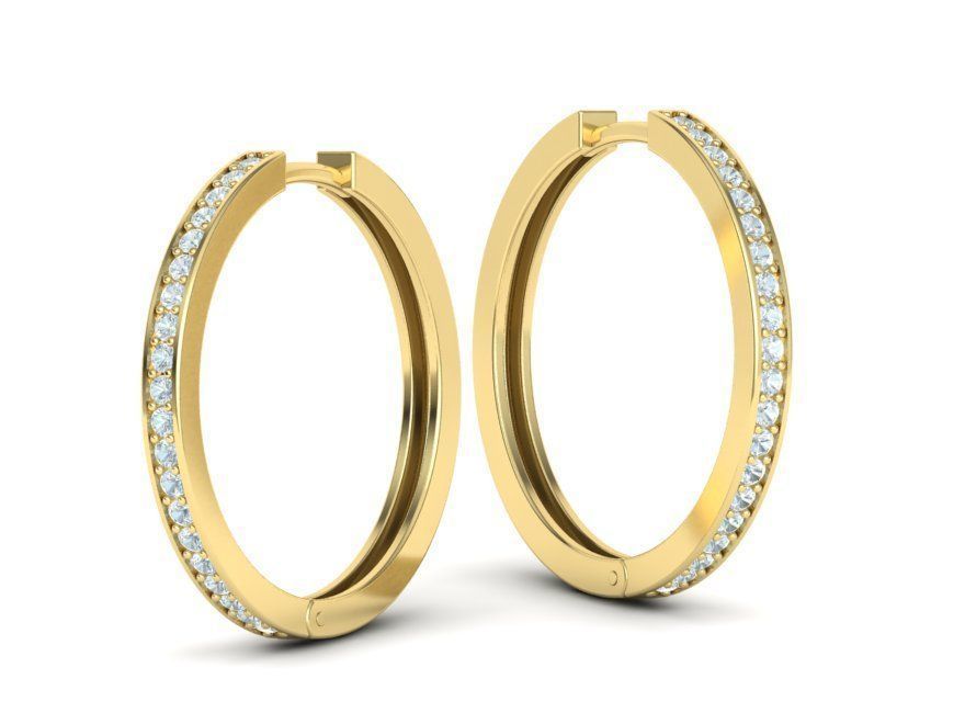 Hoop Earrings 25mm 3dmodel printable 3D print model_20
