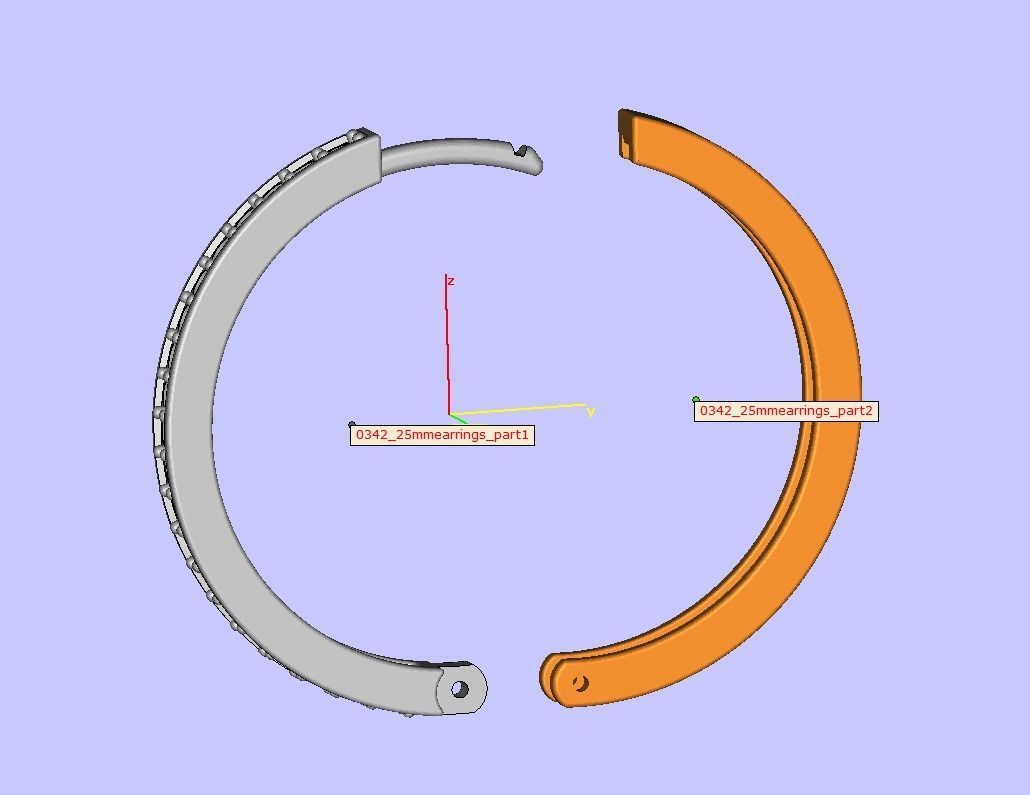 Hoop Earrings 25mm 3dmodel printable 3D print model_11