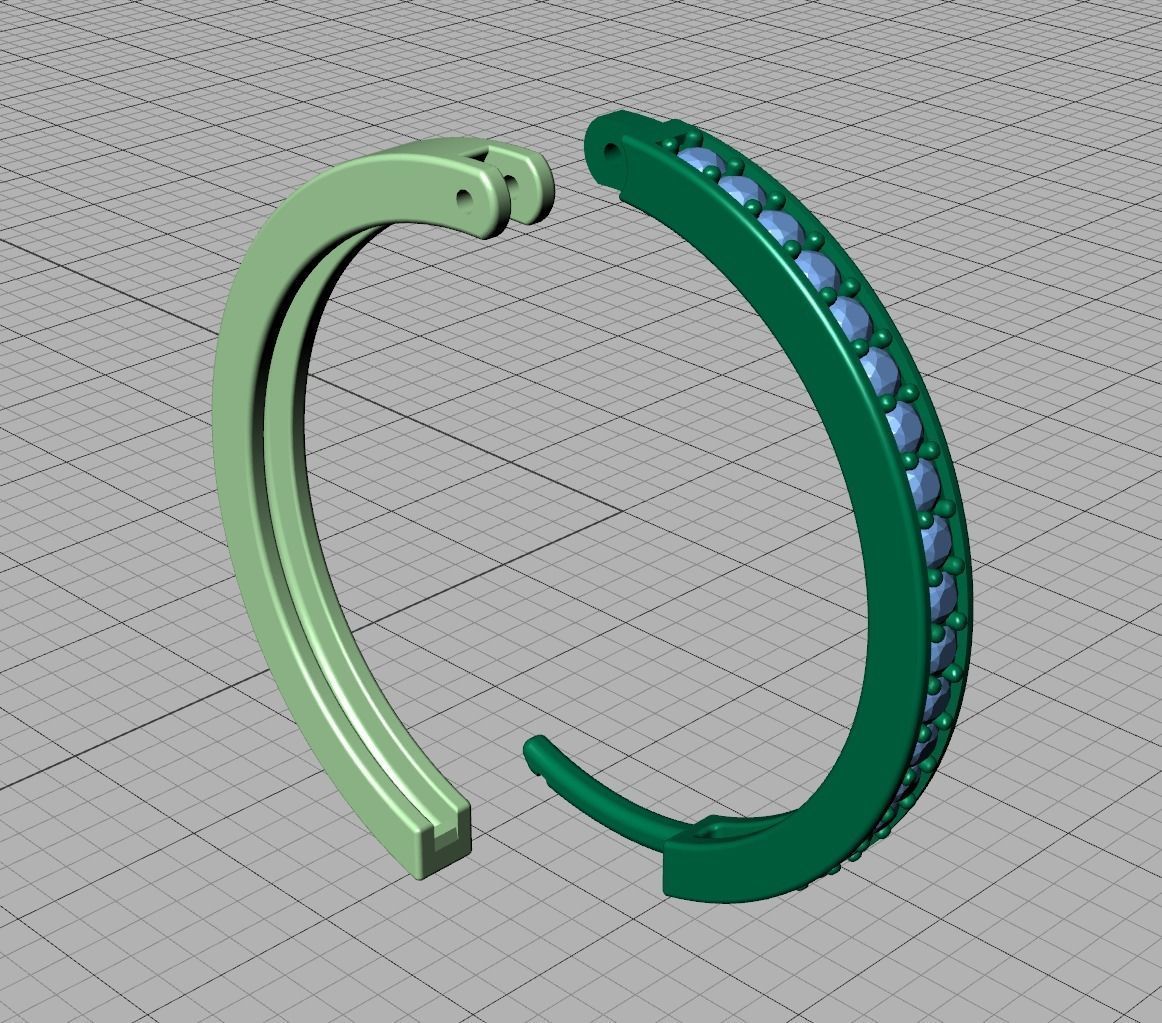 Hoop Earrings 25mm 3dmodel printable 3D print model_10