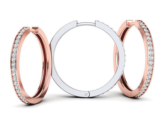 Hoop Earrings 25mm 3dmodel printable 3D print model