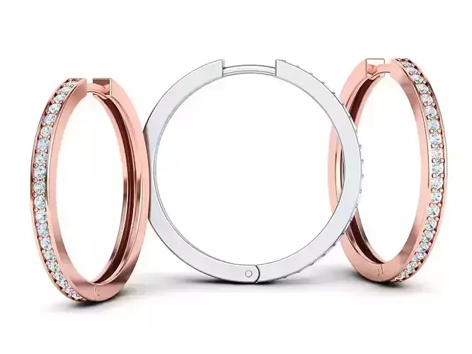 Hoop Earrings 25mm 3dmodel printable 3D print model