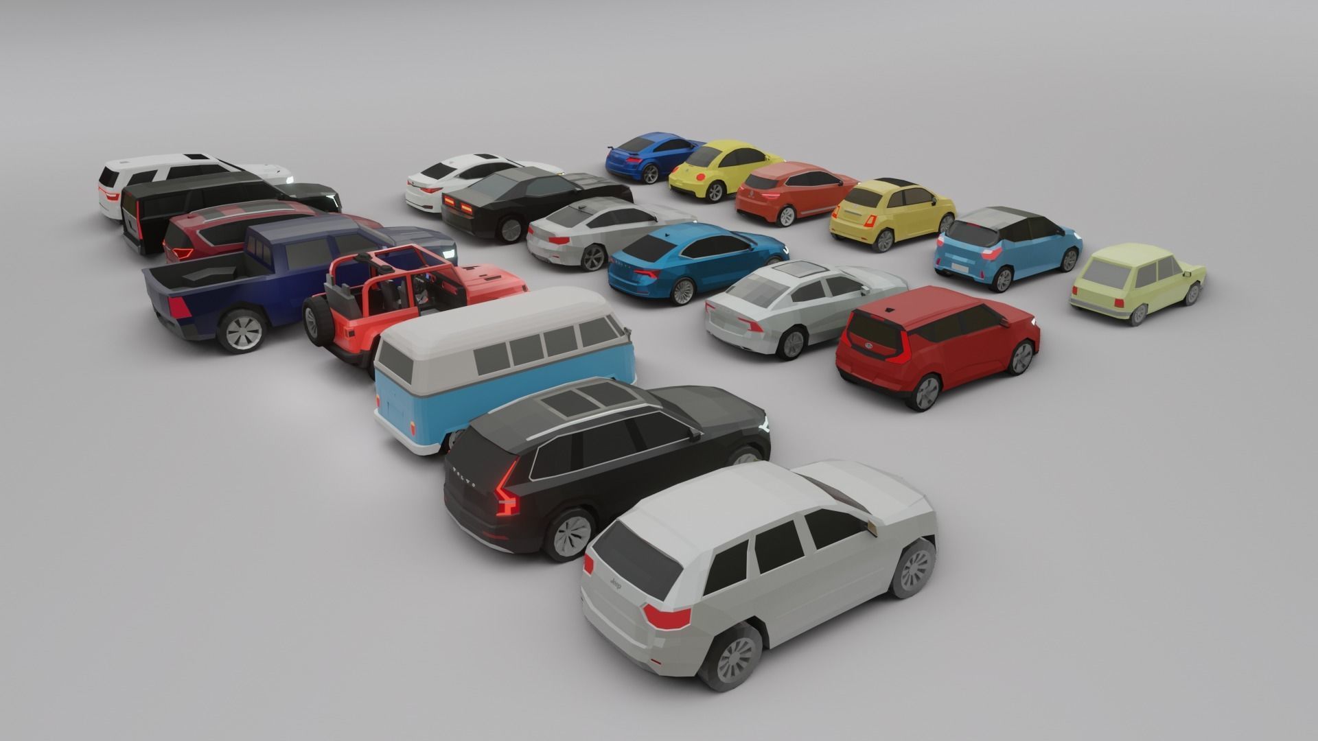 low-poly car pack - 20 cars Low-poly 3D model_5