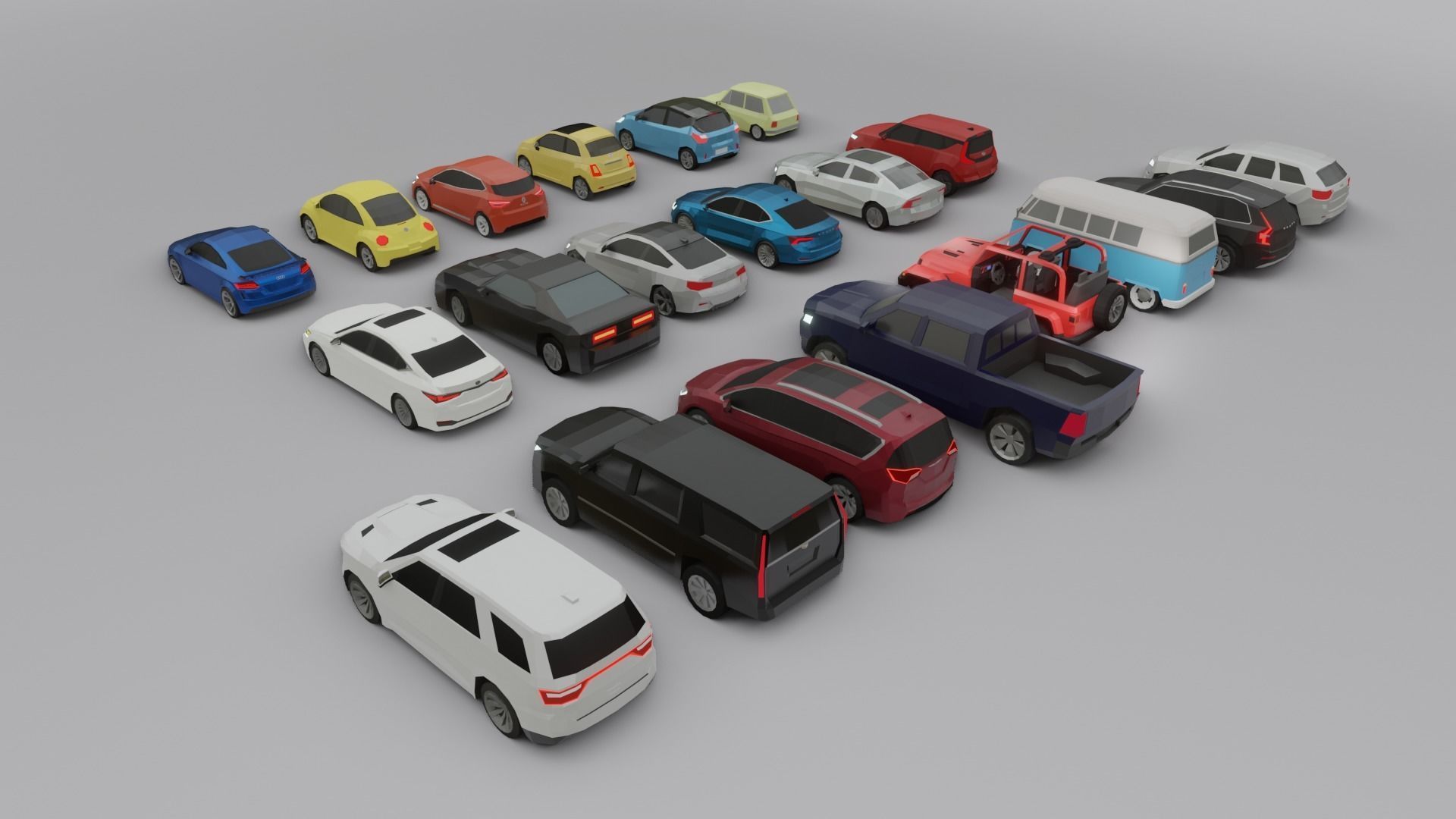 low-poly car pack - 20 cars Low-poly 3D model_4