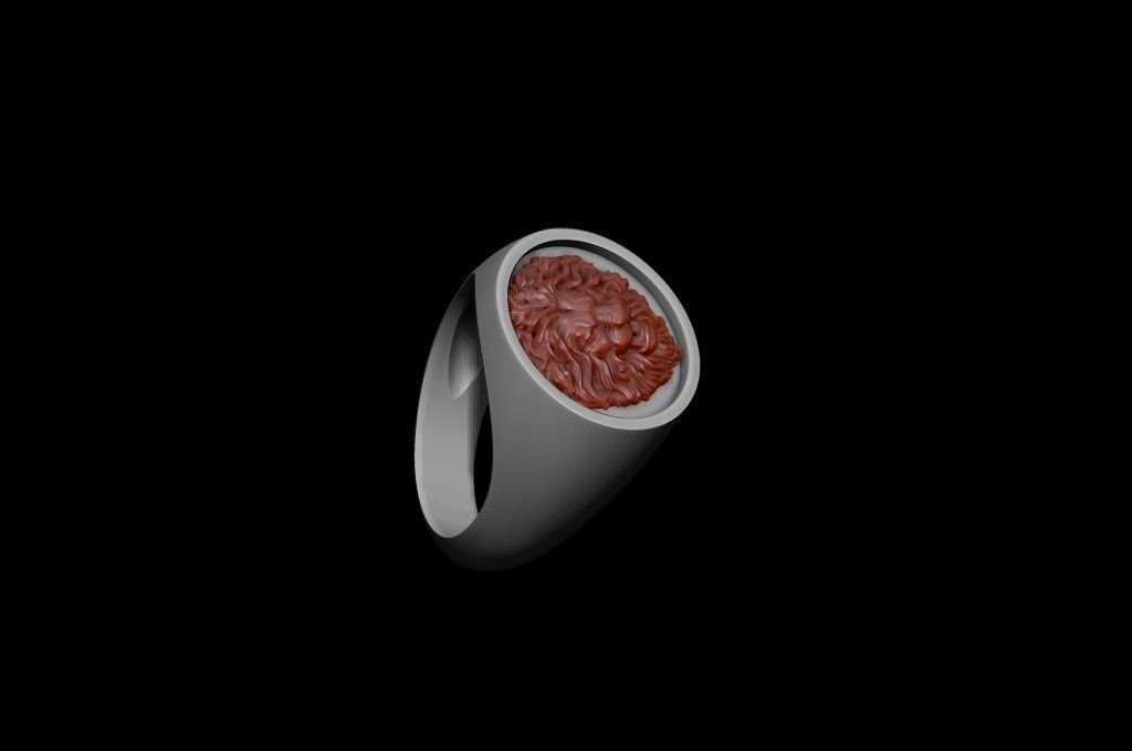 Lion ring 3D print model_2
