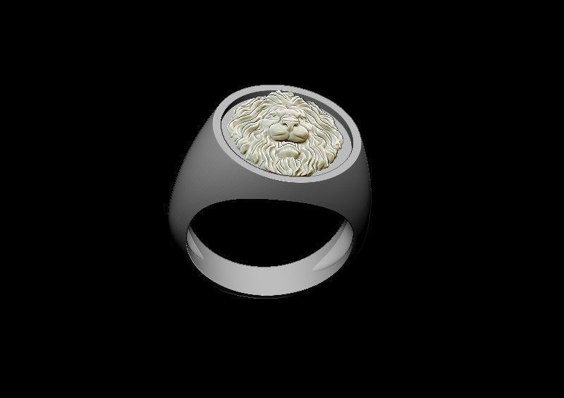 Lion ring 3D print model_3