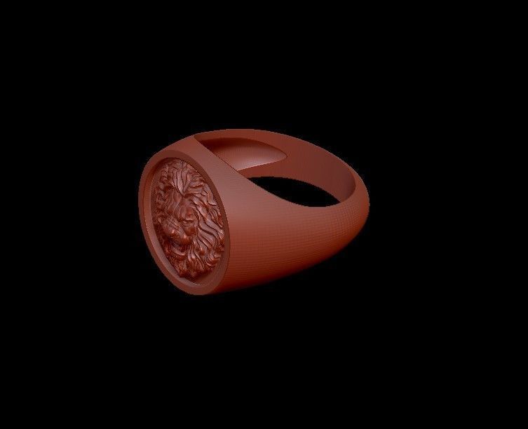 Lion ring 3D print model_5