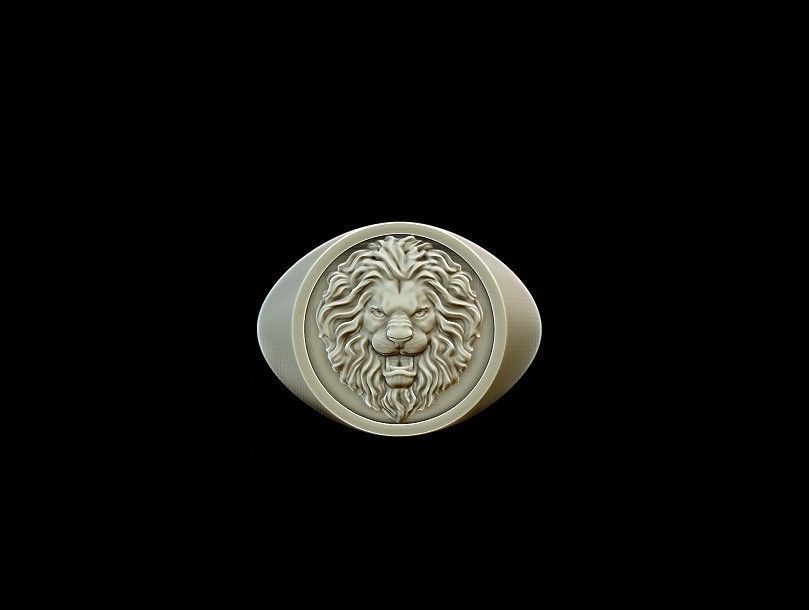 Lion ring 3D print model_4