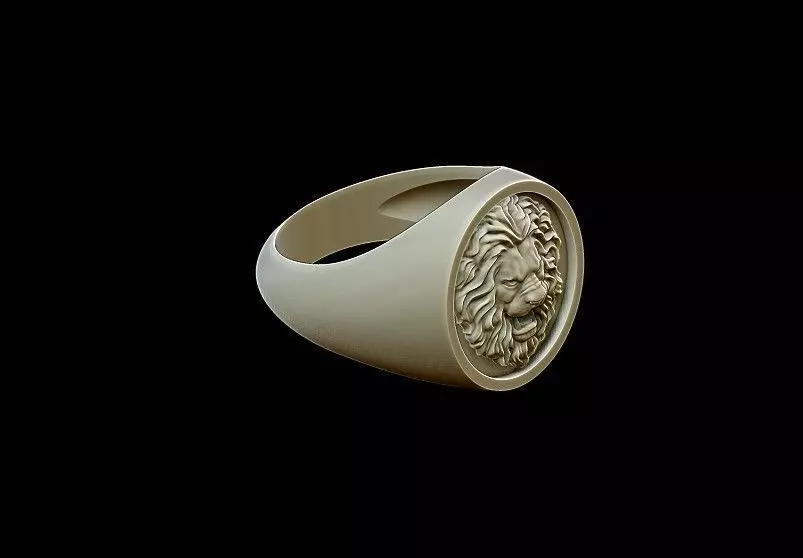 Lion ring 3D print model_0
