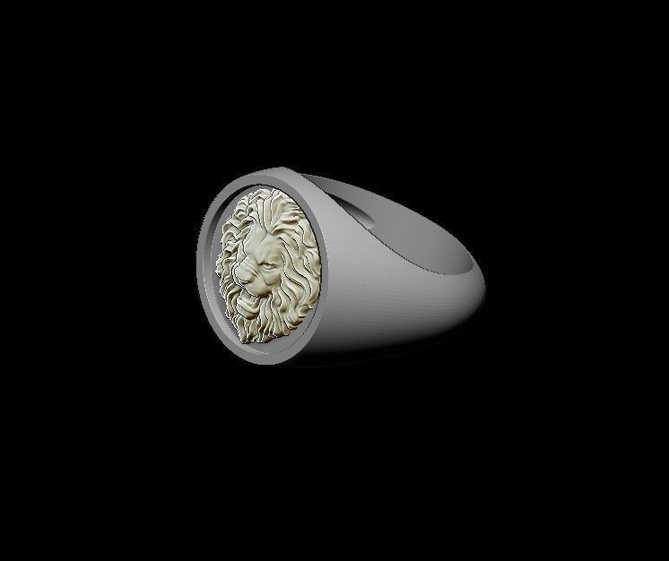 Lion ring 3D print model_1