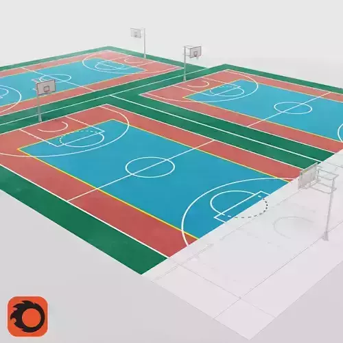 Basketball filed Free 3D model