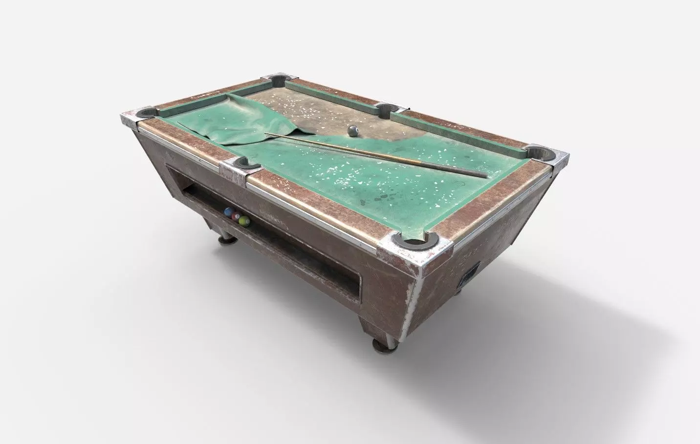 Very Worn  Pool-Billiard Table 3D model_0