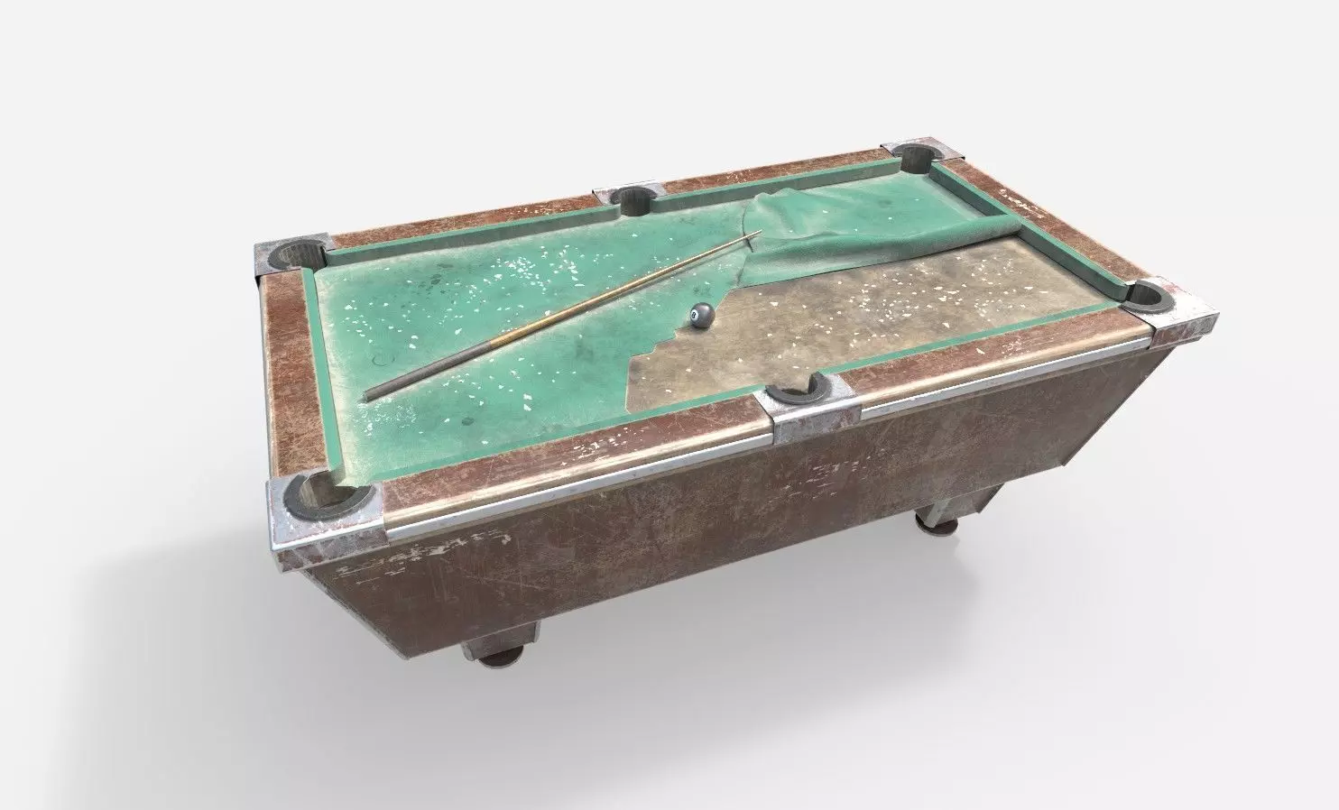 Very Worn  Pool-Billiard Table 3D model_1
