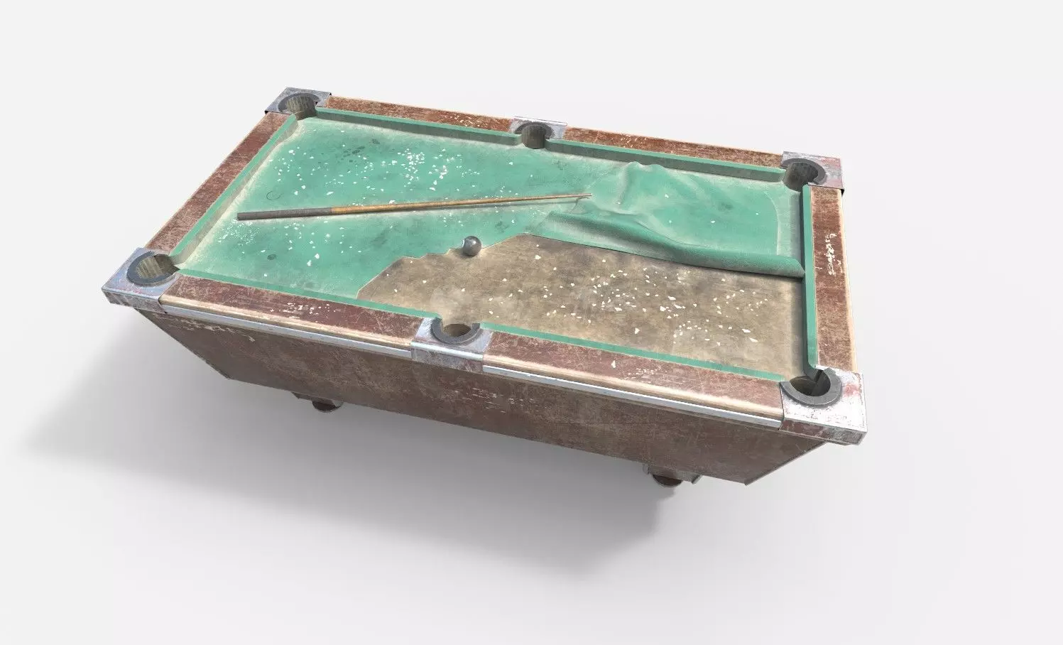 Very Worn  Pool-Billiard Table 3D model_4