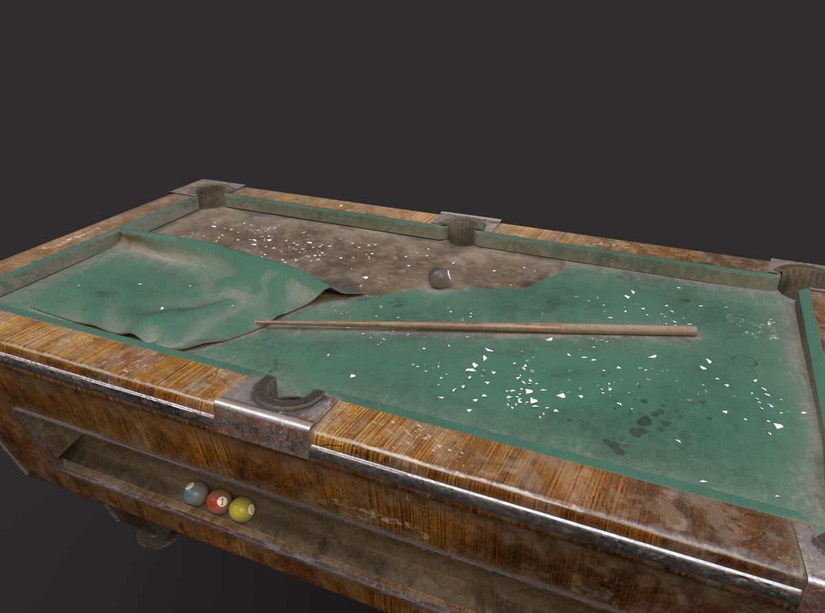 Very Worn  Pool-Billiard Table 3D model_7