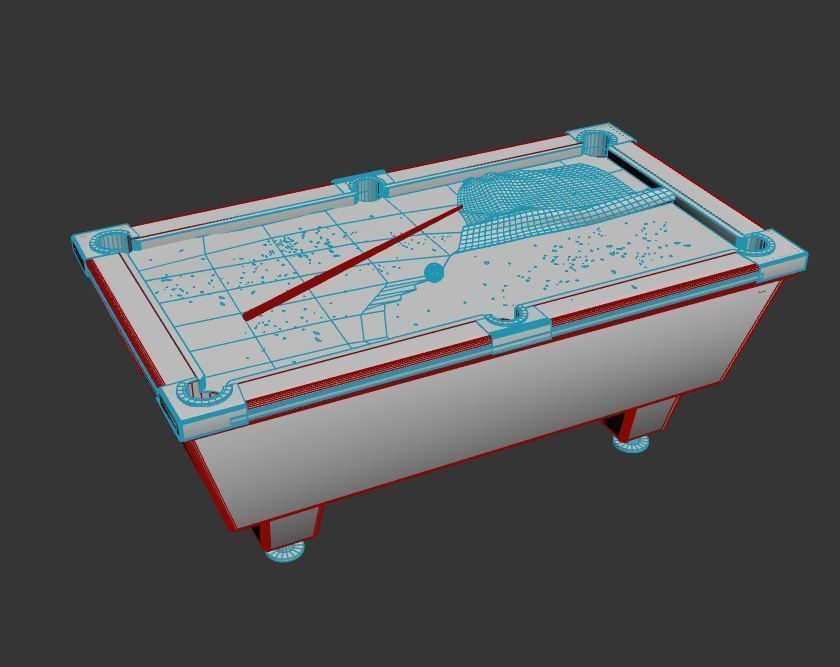 Very Worn  Pool-Billiard Table 3D model_9