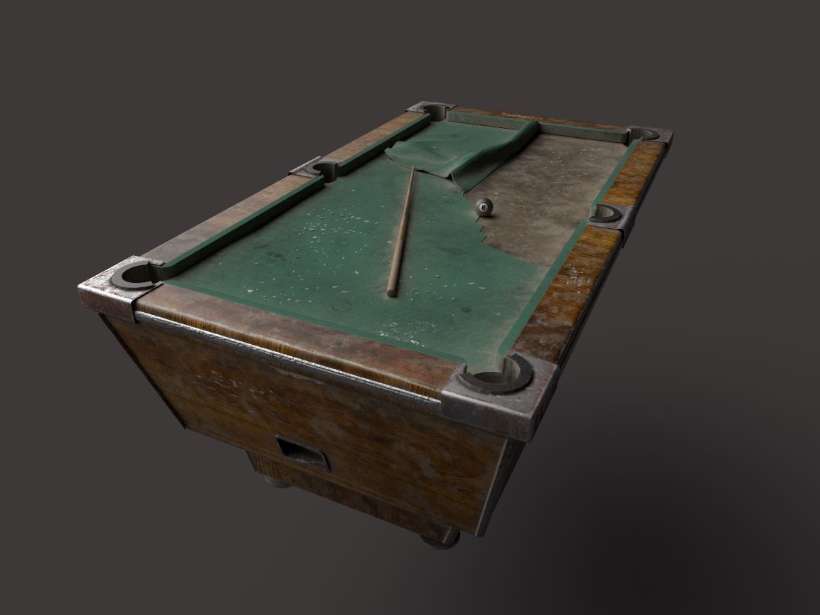 Very Worn  Pool-Billiard Table 3D model_6