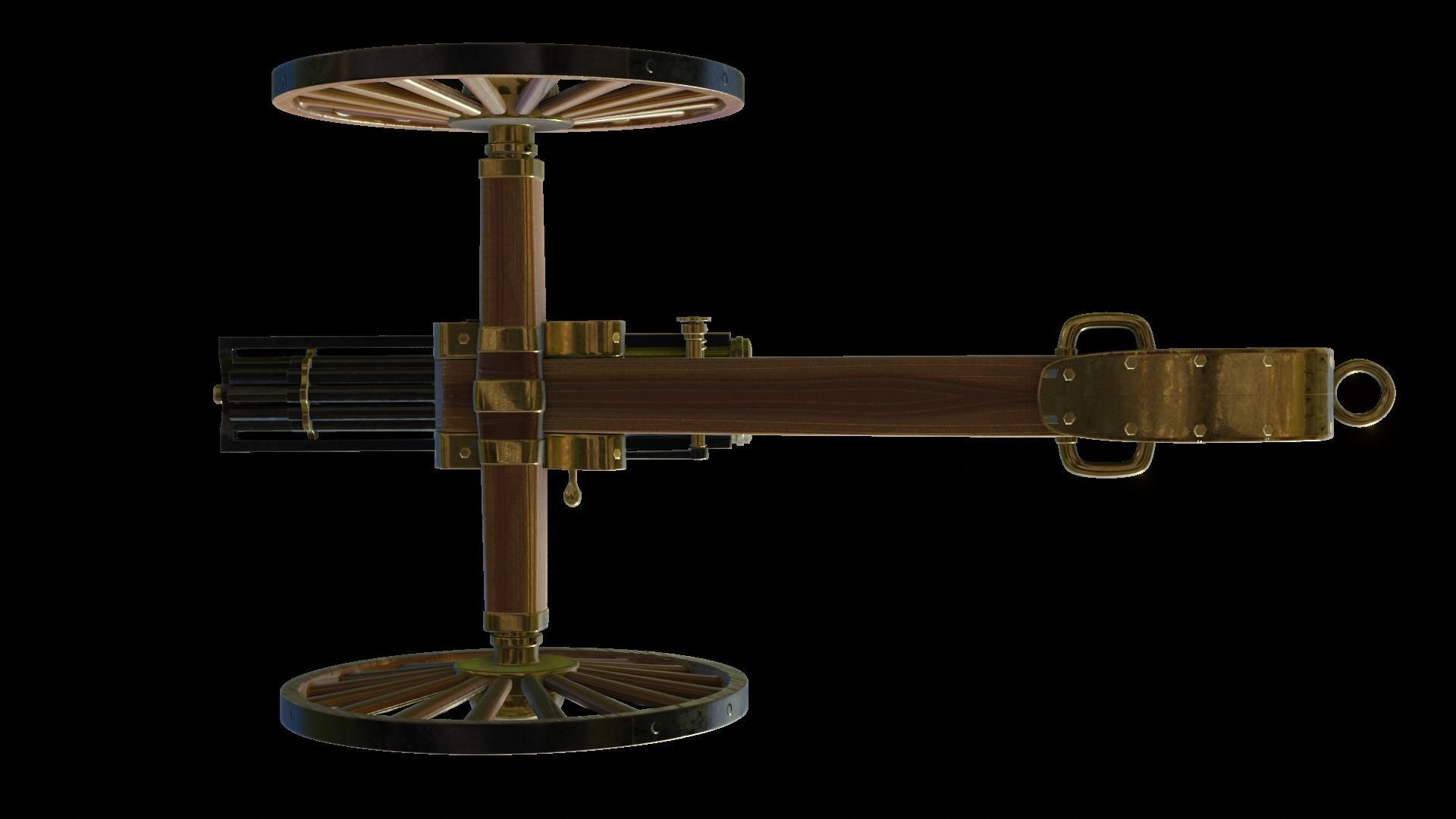 Gatling Gun Low-poly 3D model_11