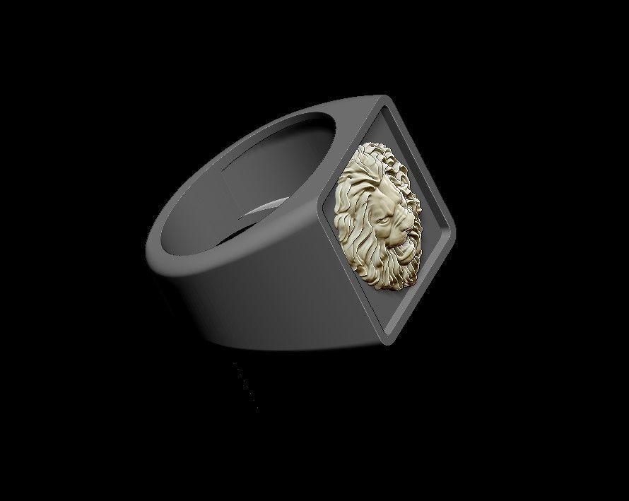 Lion ring 3D print model_1
