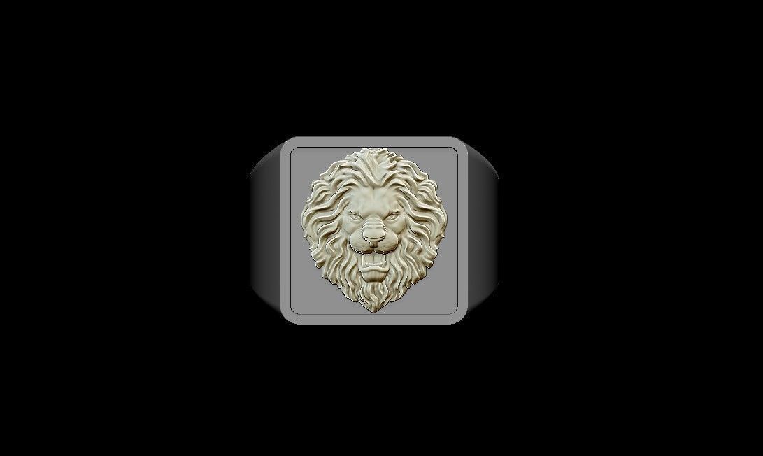 Lion ring 3D print model_3