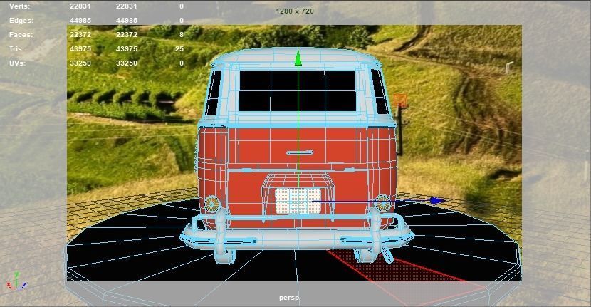 Volkswagen Samba T1 Bus 3D Model Low-poly 3D model_14
