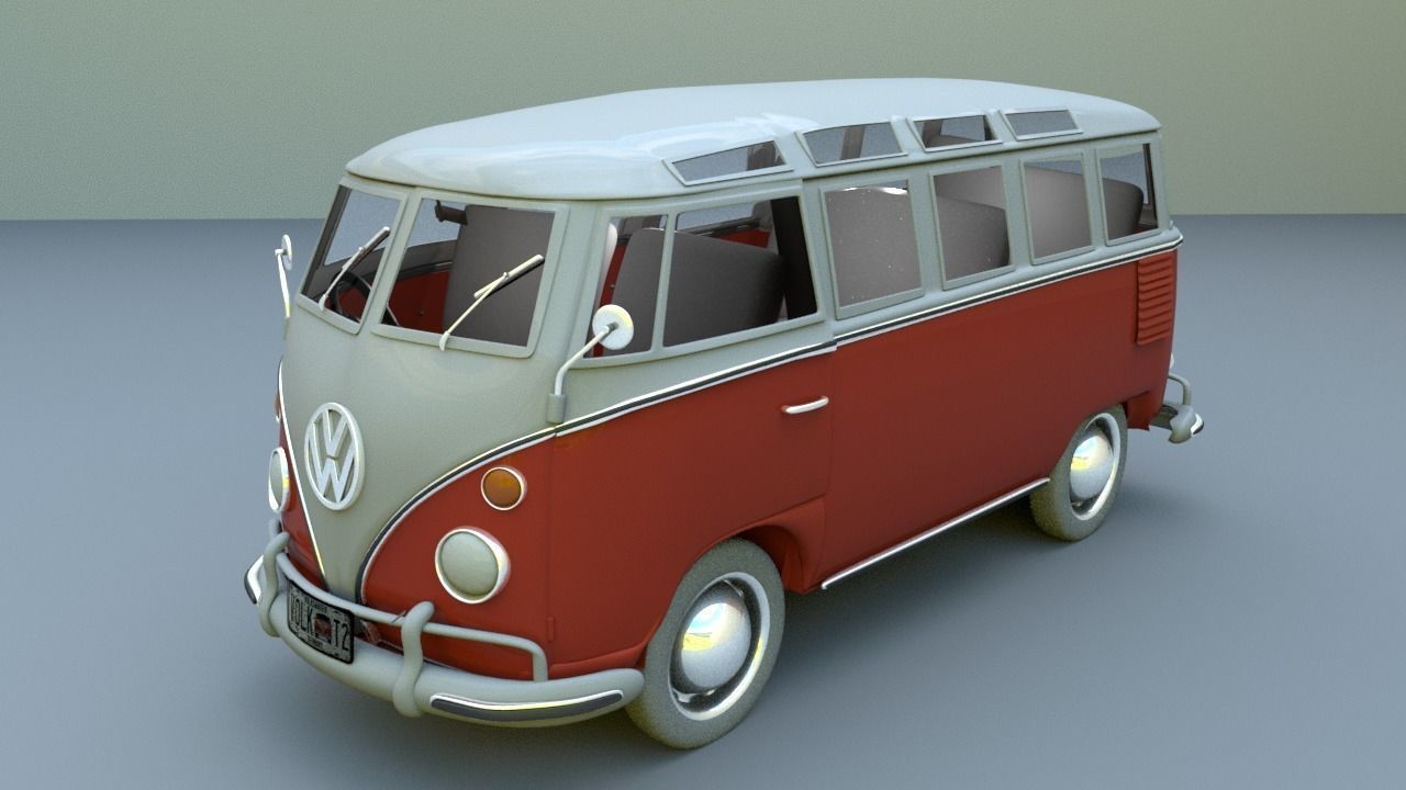 Volkswagen Samba T1 Bus 3D Model Low-poly 3D model_5