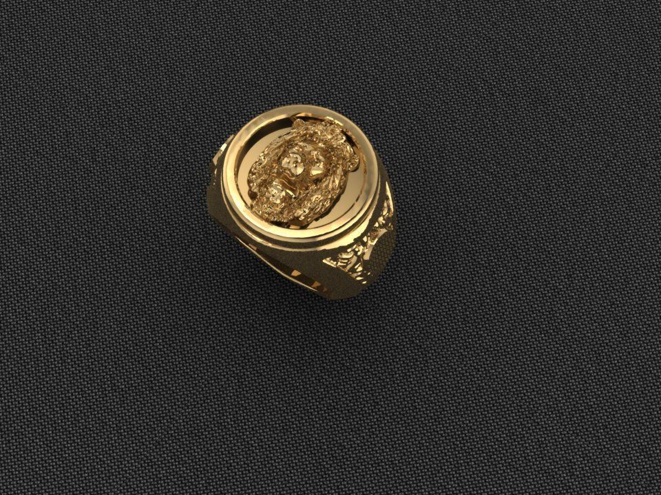 Ring Lion 1 3D print model_1