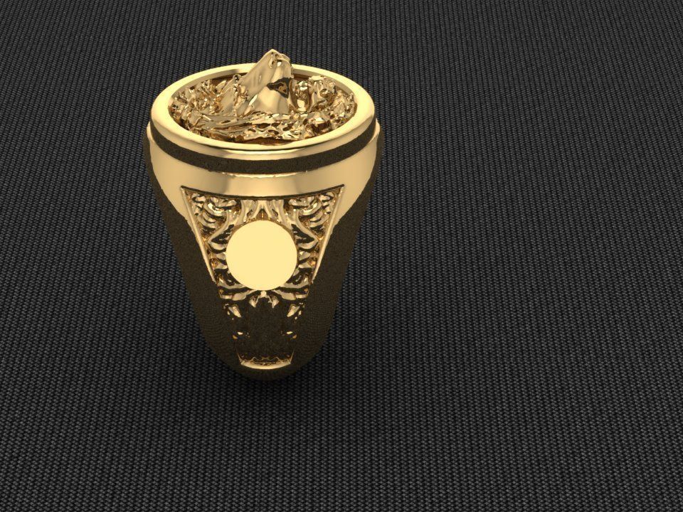 Ring Lion 1 3D print model_3