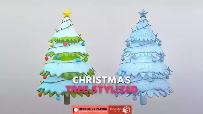 Environment - Christmas Tree Stylized Low-poly 3D model