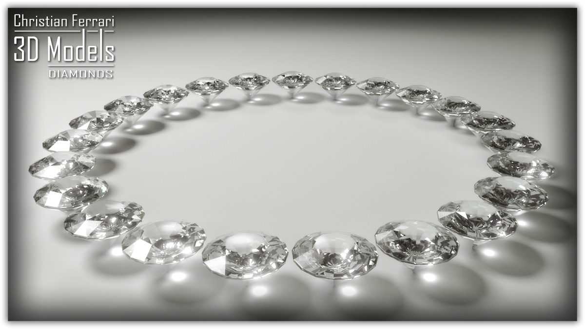 Diamond three diamonds 3D model_3