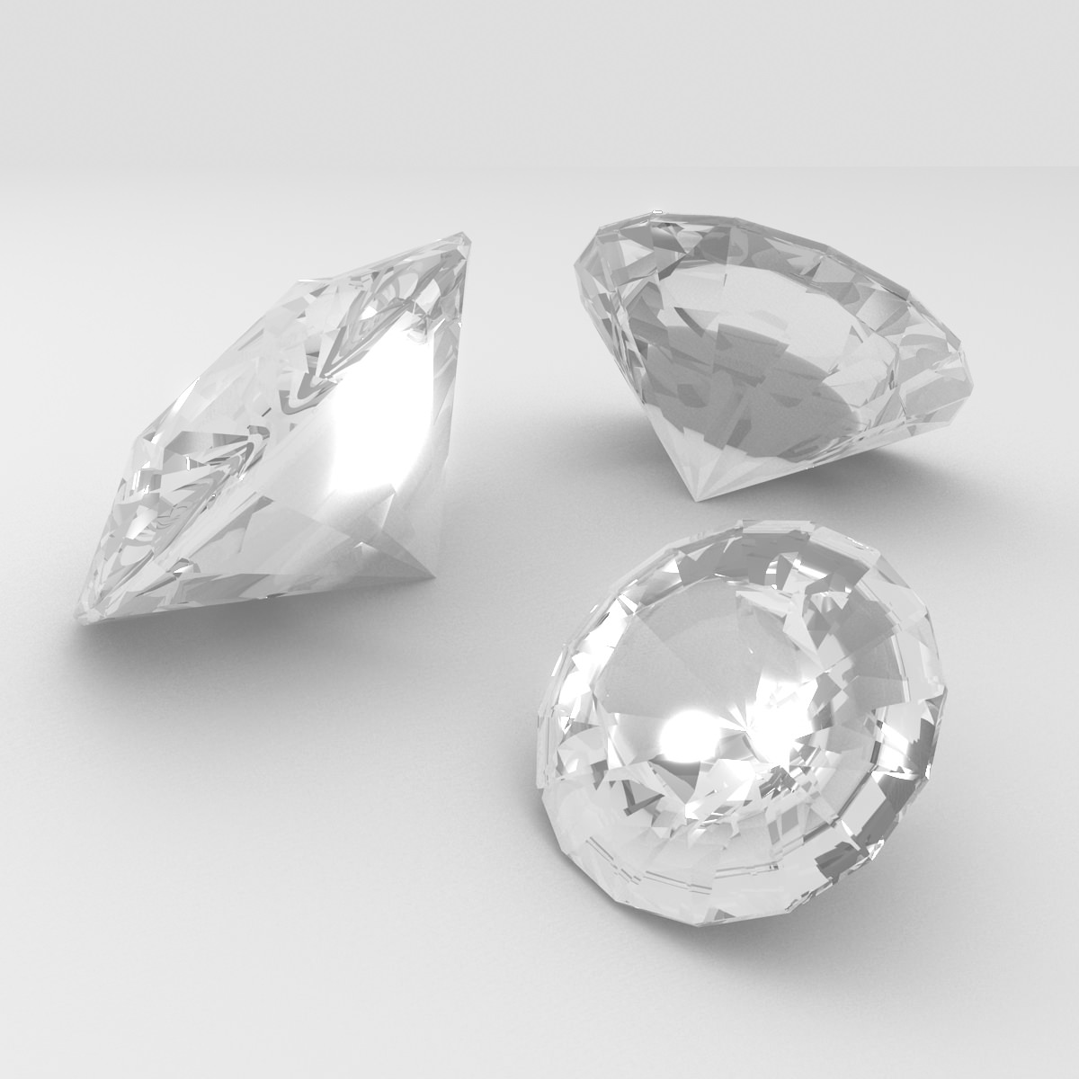 Diamond three diamonds 3D model_11