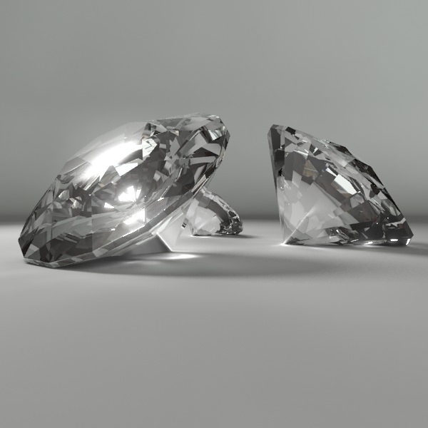 Diamond three diamonds 3D model_4