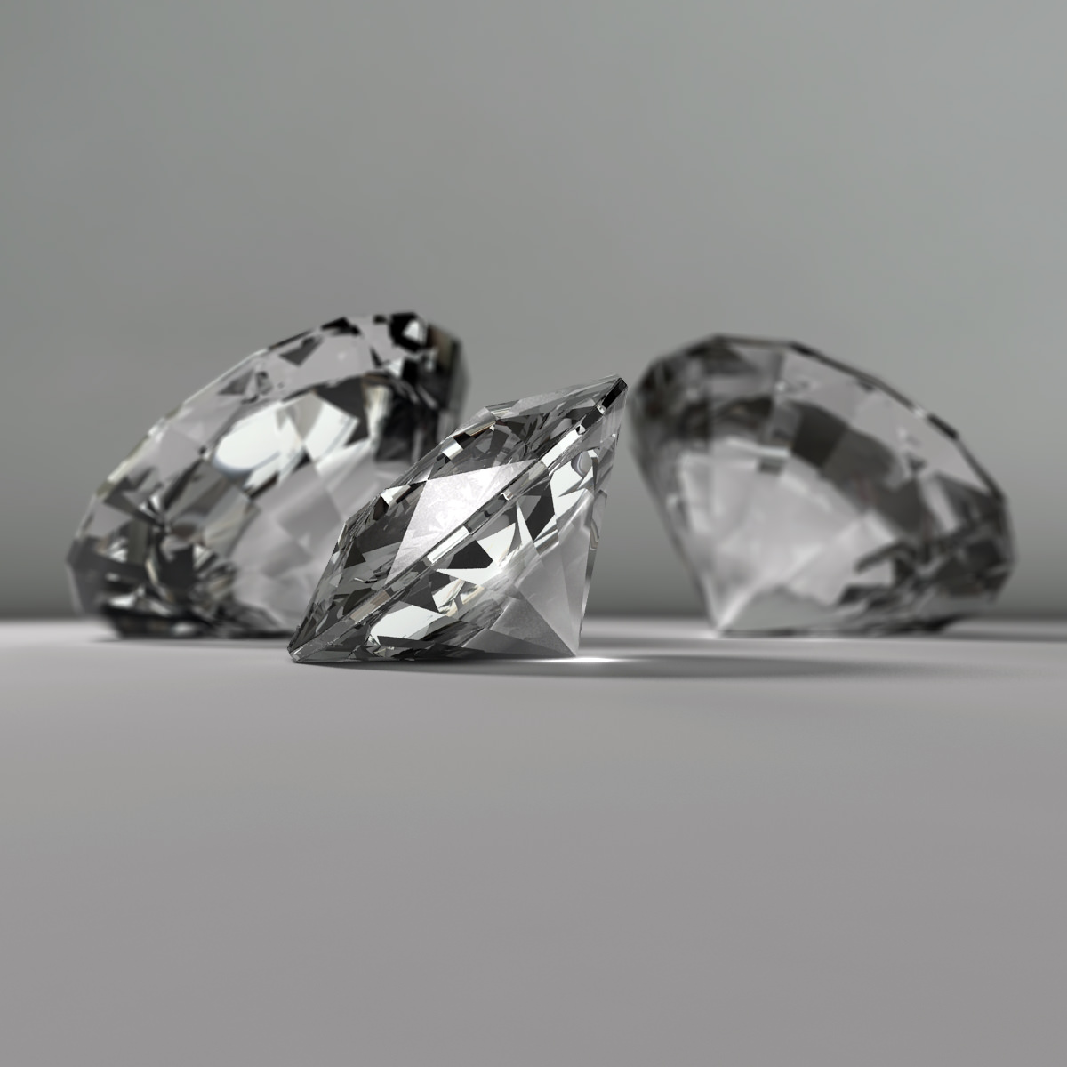 Diamond three diamonds 3D model_5