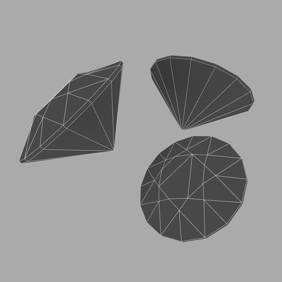 Diamond three diamonds 3D model_10