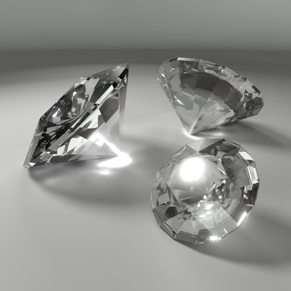 Diamond three diamonds 3D model_1