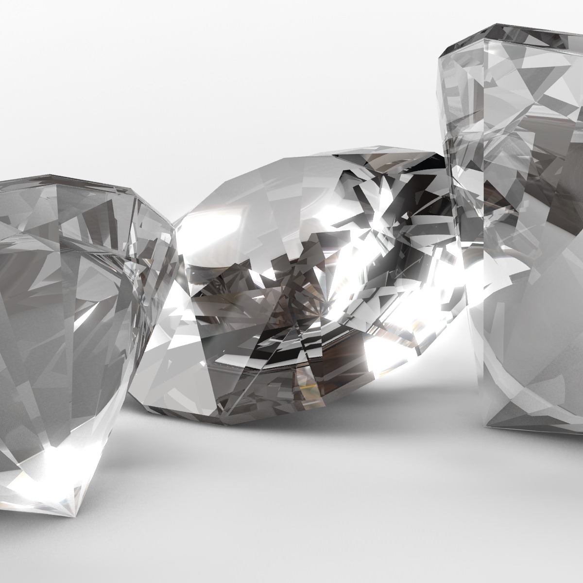 Diamond three diamonds 3D model_7