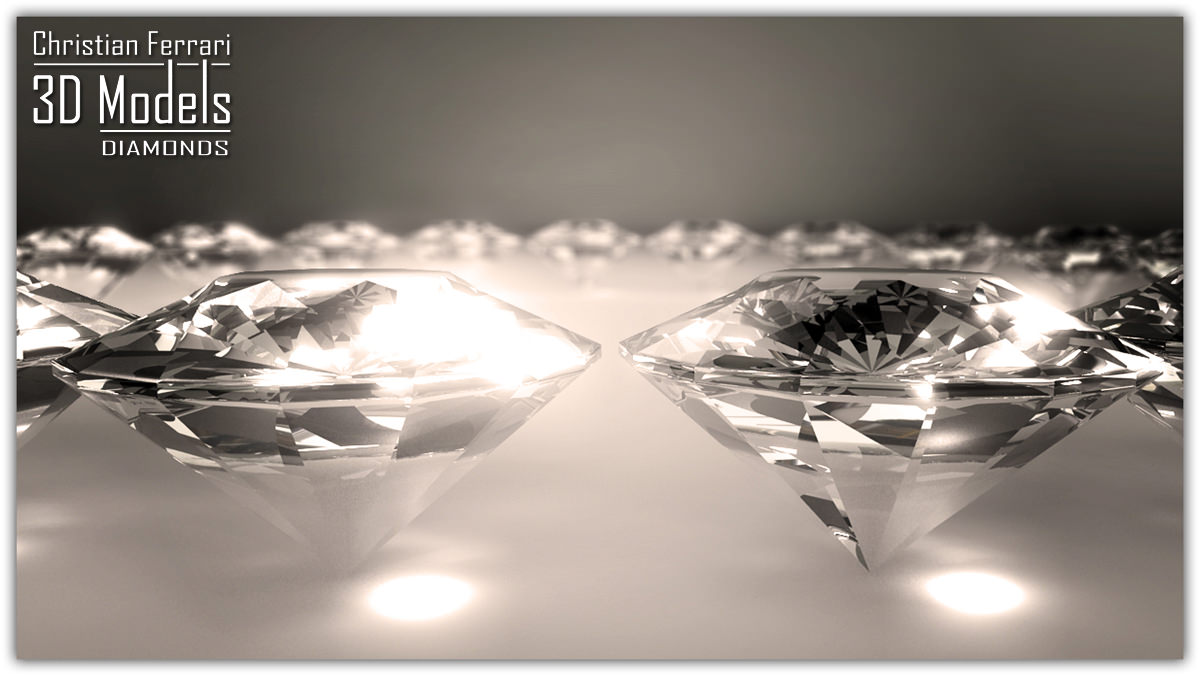 Diamond three diamonds 3D model_2
