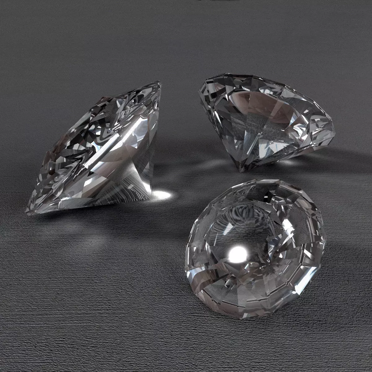 Diamond three diamonds 3D model_0