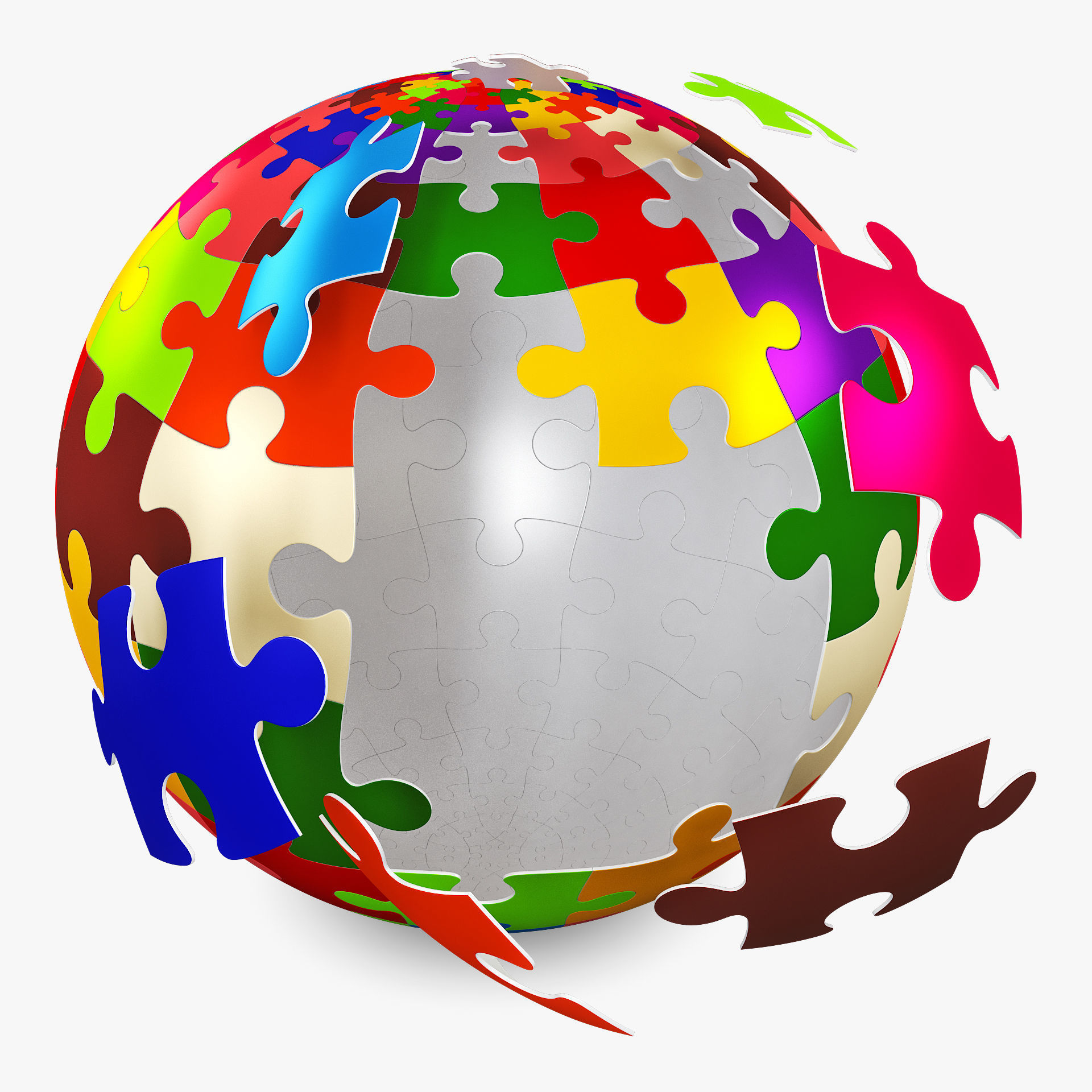 Colored Sphere Puzzle v 1 3D model_4