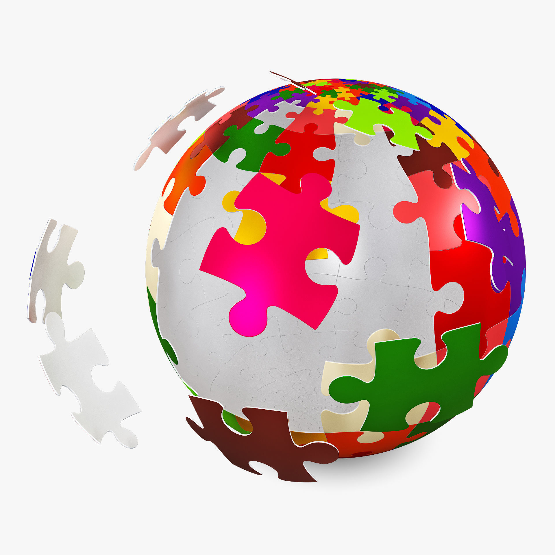 Colored Sphere Puzzle v 1 3D model_5